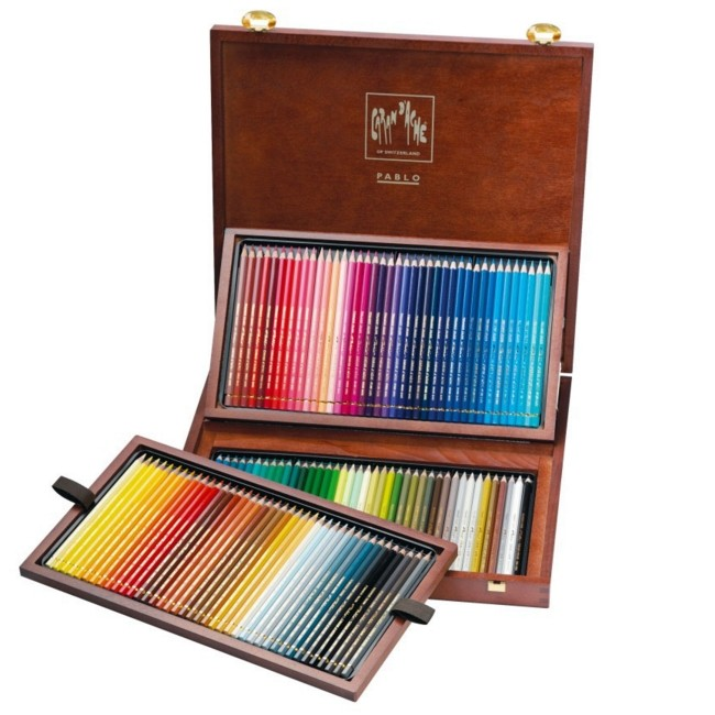 Lápis de Cor Caran d'Ache Pablo 120 Cores Estojo Madeira